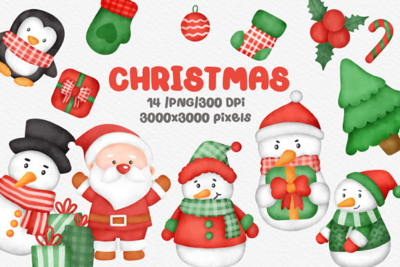 Download Watercolor Christmas Day Clipart Bundle. - Christmas day Collection