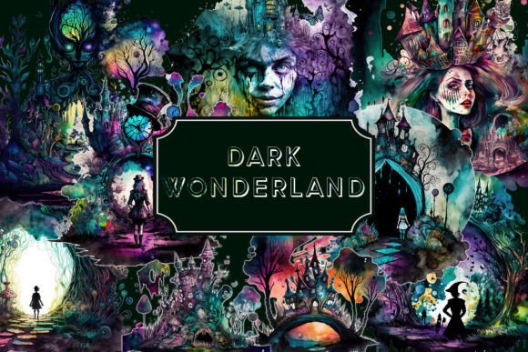 Download Dark Wonderland Illustration Png Bundle - Wonderland Collection